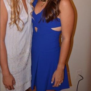 BCBG Blue cut out cocktail dress